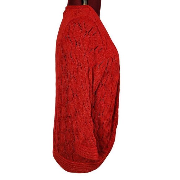 TanJay Red Knitted Open Front Cardigan (Size XL) - Picture 2 of 6